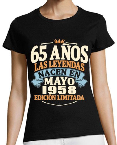 Camiseta Mujer Manga Corta mayo 1958 - 65 años cumpleaños laTostadora - latostadora.com - Modalova