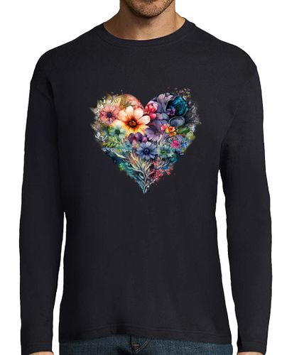 Camiseta corazón de flores de san valentín - latostadora.com - Modalova