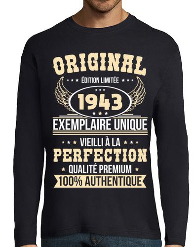 Camiseta Hombre Manga Larga cumpleaños 80 años - original 1943 laTostadora - latostadora.com - Modalova