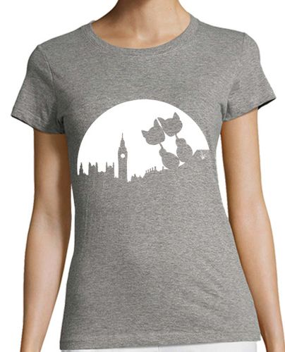 Camiseta mujer Moon Love cats Londres - latostadora.com - Modalova