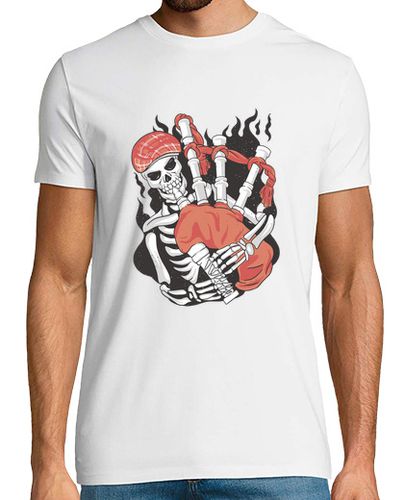 Camiseta Hombre Manga Corta jugador de gaita esqueleto laTostadora - latostadora.com - Modalova