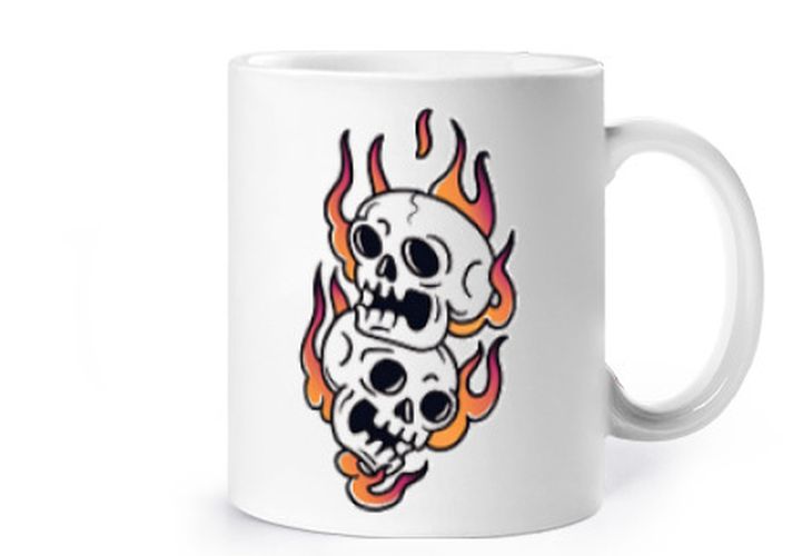 Cráneo en fuego arte del tatuaje tradic - latostadora.com - Modalova
