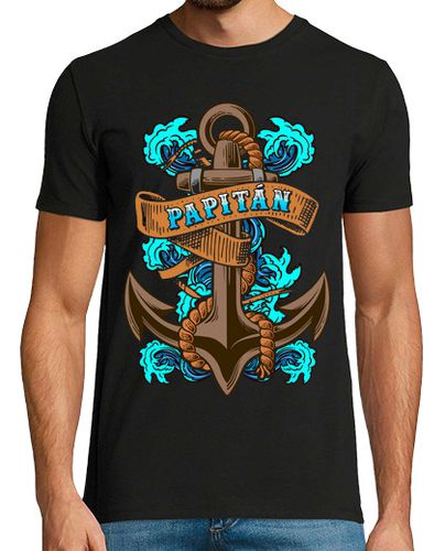 Camiseta Papitán Ancha Papá Capitán Mar Regalo Día Del Padre - latostadora.com - Modalova