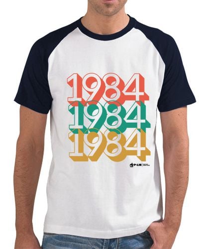 Camiseta Hombre Estilo Béisbol 1984 P-LIB negro - Bicolor laTostadora - latostadora.com - Modalova