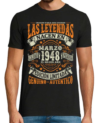 Camiseta leyenda de marzo de 1948 - 75 años - latostadora.com - Modalova