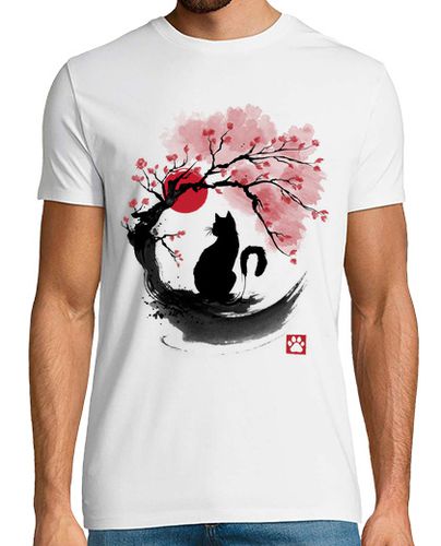 Camiseta Sakura cat sumi e - latostadora.com - Modalova