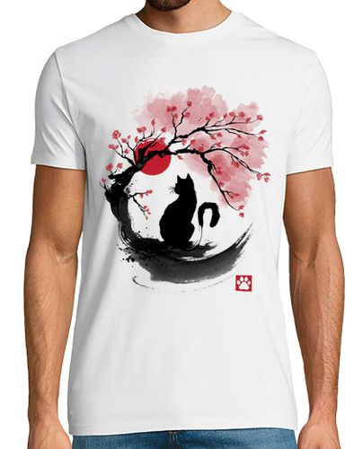 Camiseta Sakura cat sumi e laTostadora - latostadora.com - Modalova