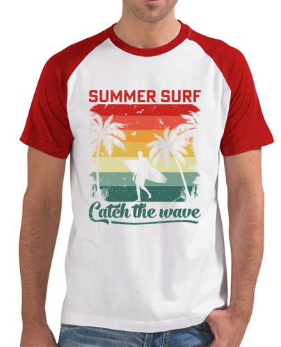 Surf de verano atrapar la ola. camiseta de surf para hombre, manga corta, estilo béisbol - latostadora.com - Modalova