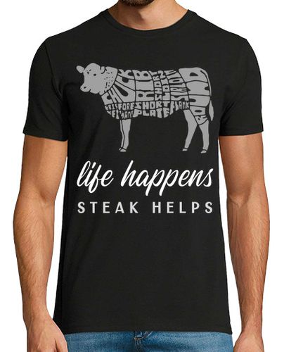 Camiseta la vida pasa bistec ayuda carne bistecs - latostadora.com - Modalova