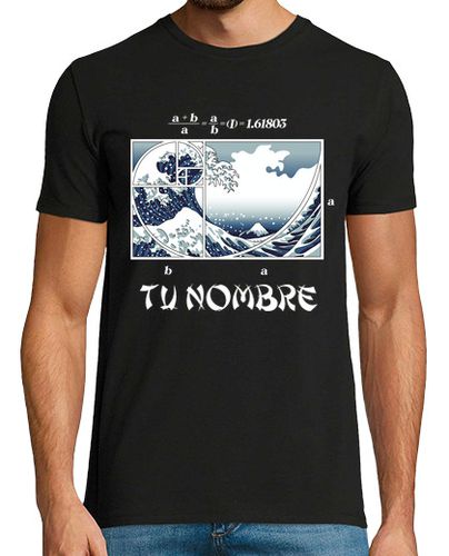 Camiseta Hombre Manga Corta Espiral de Fibonacci Gran Ola Personalizado laTostadora - latostadora.com - Modalova