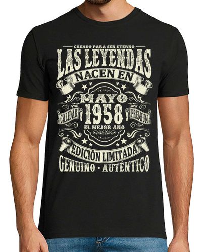 Camiseta 65 años - leyenda de mayo de 1958 - latostadora.com - Modalova