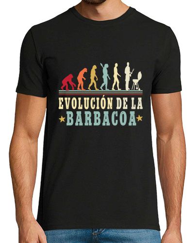 Camiseta Hombre Manga Corta Evolucion de la Barbacoa Parrilla BBQ laTostadora - latostadora.com - Modalova