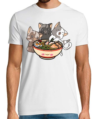 Camiseta gato y ramen gatos comiendo ramen - latostadora.com - Modalova