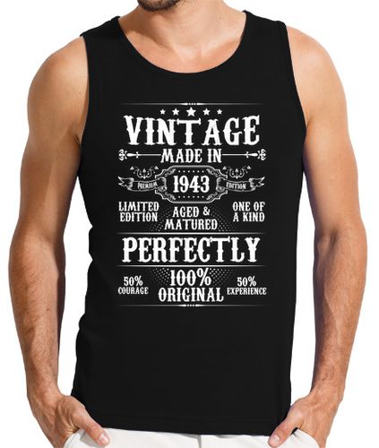 Camiseta Hombre Sin Mangas vintage hecho en 1943 envejecido madura laTostadora - latostadora.com - Modalova