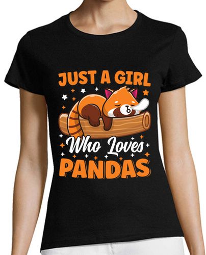 Camiseta mujer solo una chica que ama el oso panda linda panda kawaii durmiendo - latostadora.com - Modalova