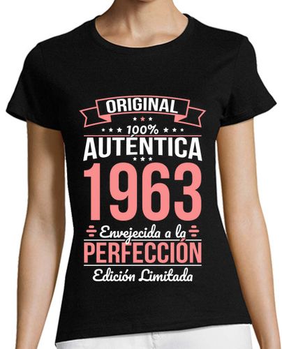 Camiseta Mujer Manga Corta 1963 - 61 años Original Perfección laTostadora - latostadora.com - Modalova