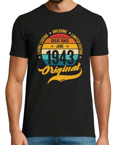 Camiseta Retro 80 Years June 1943 Birthday Vintage Bday Classic - latostadora.com - Modalova