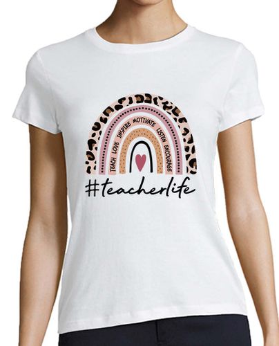 Camiseta mujer Vida de profesor, arco iris - latostadora.com - Modalova