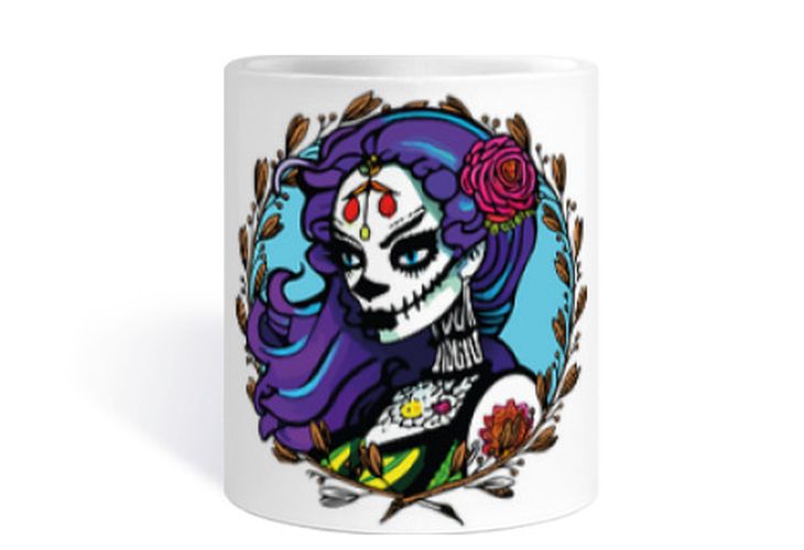 Catrina Tatuaje Enmarcada Azul - latostadora.com - Modalova