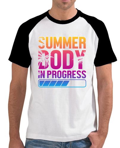 Cuerpo de verano en progreso camiseta para hombre, manga corta, estilo béisbol - latostadora.com - Modalova