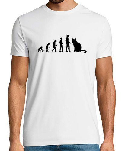 Camiseta evolución gato negro mujer humor - latostadora.com - Modalova