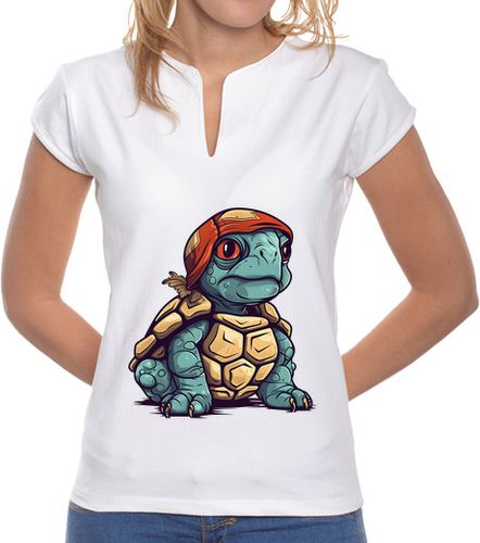 Camiseta mujer tortuga genial con un sombrero animal adorable - latostadora.com - Modalova