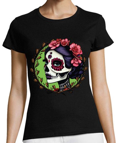 Camiseta Mujer Manga Corta Catrina Enmarcada Perfil Recogido Flore laTostadora - latostadora.com - Modalova