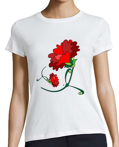 Camiseta Mujer Manga Corta CLAVELES ROJOS laTostadora - latostadora.com - Modalova