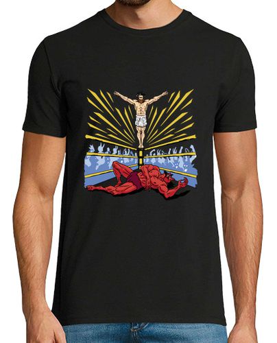 Camiseta el bien y el mal, cristo contra satanás, jesús nuestro salvador, laTostadora - latostadora.com - Modalova