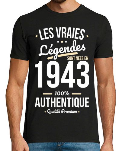 Camiseta cumpleaños 80 años - leyendas 1943 - latostadora.com - Modalova