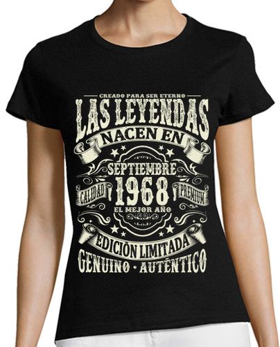 Camiseta mujer 55 años - leyenda de septiembre de 1968 - latostadora.com - Modalova