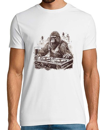 Camiseta dj gorila en los tocadiscos hip hop rap, boda de dj - latostadora.com - Modalova