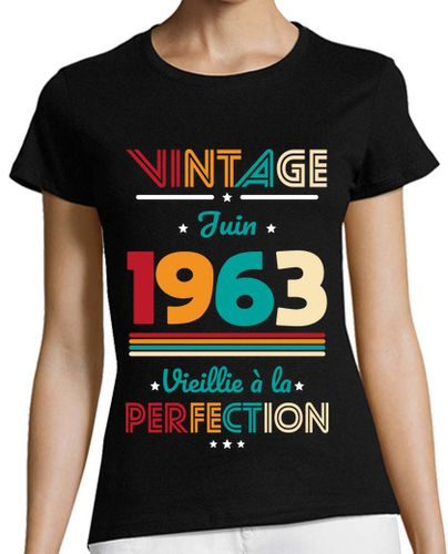 Camiseta mujer junio de 1963 vintage cumpleaños 60 año - latostadora.com - Modalova