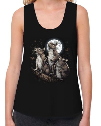 Camiseta mujer ardillas aullando en la noche animales - latostadora.com - Modalova
