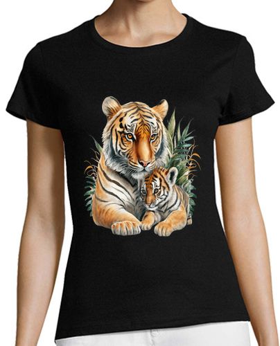 Camiseta mujer tigre tigre salvaje cabeza gato gato gr - latostadora.com - Modalova