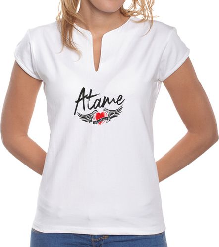 Camiseta mujer camiseta de cuello mao con logo clásico de atame - latostadora.com - Modalova