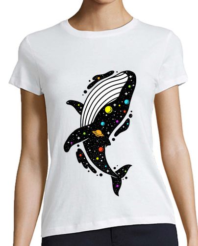 Camiseta mujer ballena cósmica multicolor - latostadora.com - Modalova