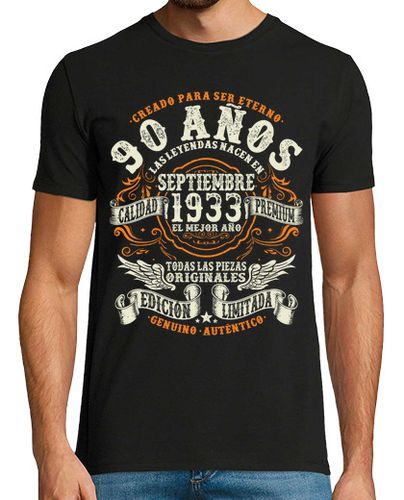 Camiseta 90 años - cumpleaños septiembre 1933 - latostadora.com - Modalova