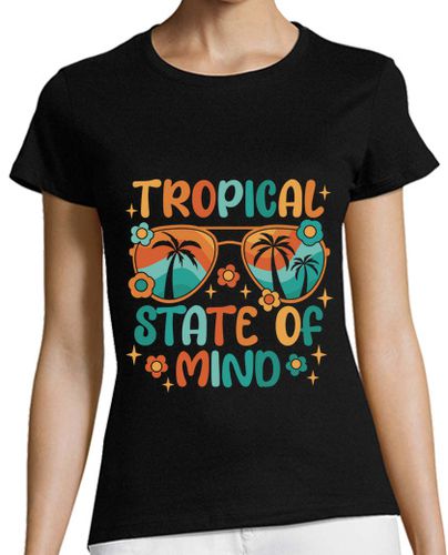 Camiseta mujer estado de ánimo tropical, gafas de sol - latostadora.com - Modalova