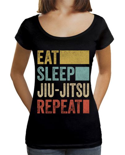 Camiseta mujer comer dormir jiu jitsu repetir gracioso - latostadora.com - Modalova