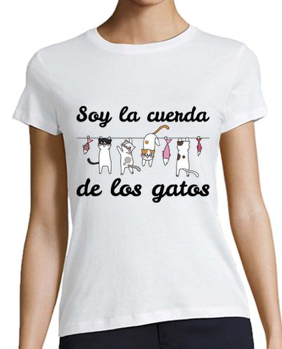 Camiseta Mujer Manga Corta Camiseta Soy la cuerda de los Gatos laTostadora - latostadora.com - Modalova