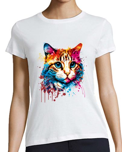 Camiseta Mujer Manga Corta gato acuarela laTostadora - latostadora.com - Modalova