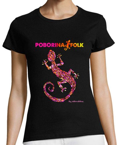 Camiseta mujer Poborina Folk Trencadis Rojo - latostadora.com - Modalova