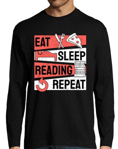 Camiseta Hombre Manga Larga comer dormir leer libros repetir laTostadora - latostadora.com - Modalova