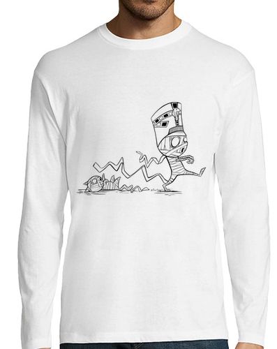 Camiseta Hombre Manga Larga Momia con gato - Camiseta manga larga laTostadora - latostadora.com - Modalova