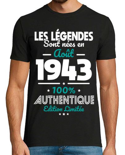 Camiseta Hombre Manga Corta 80 años - leyendas nacidas en agosto de laTostadora - latostadora.com - Modalova