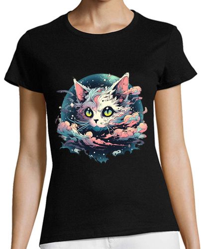 Camiseta mujer anime kawaii gato japonés - latostadora.com - Modalova