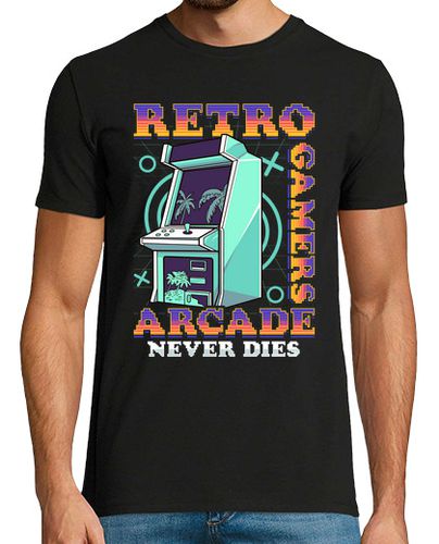 Camiseta Retro Gamers Arcade Never Dies 80s Retro Vintage - latostadora.com - Modalova