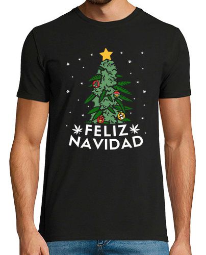 Camiseta Feliz Navidad Marihuana Canabis THC - latostadora.com - Modalova