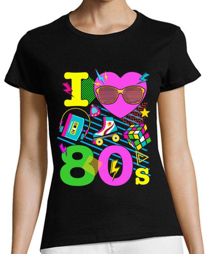 Camiseta mujer I Love Los Ochenta 80s Amo los Años 80 Ochenteras - latostadora.com - Modalova